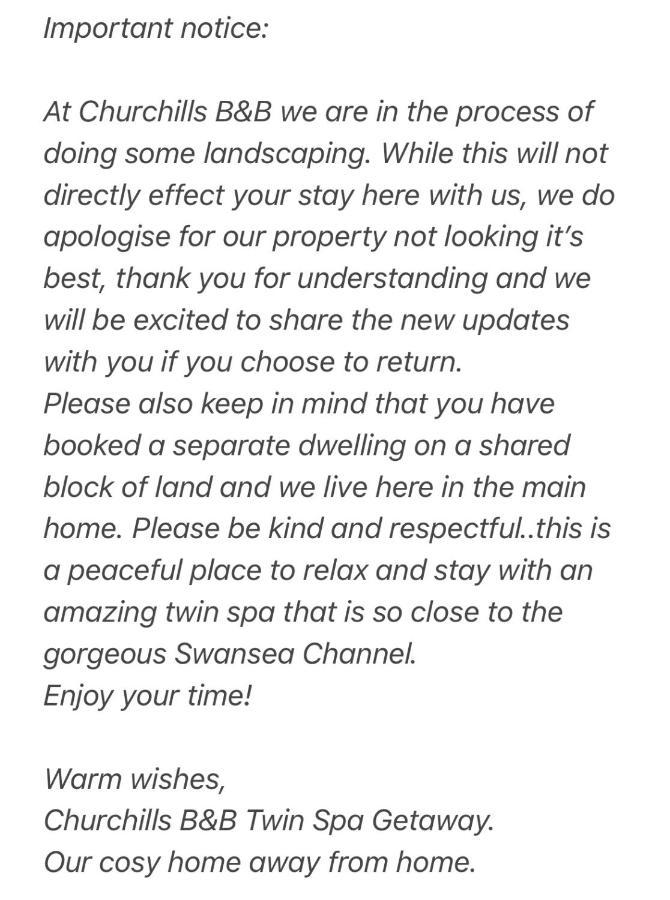 Churchill'S B&B Twin Spa Getaway Studio Swansea Eksteriør bilde